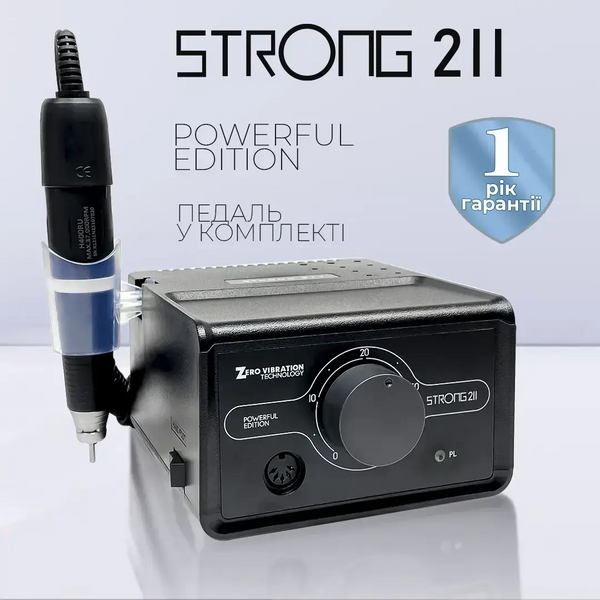 Фрезер для манікюру Strong 211 / H400  (чорний) strong-211black-H400 фото