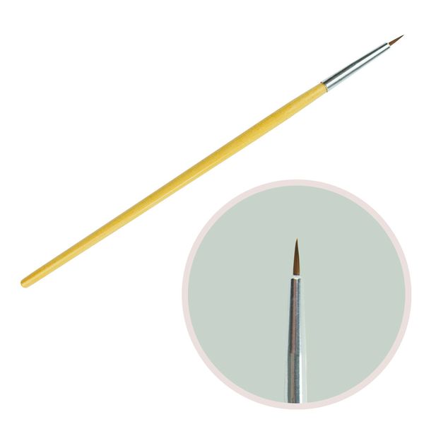 Кисть для малювання 7мм дерев'яна ручка KR-03 пензлик для малювання пензлики для моделювання манікюрні KR-03-00 фото
