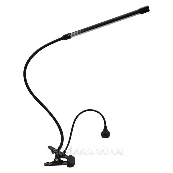 Лампа настільна FX-214 2в1: лампа для фіксації верхніх форм (5 Вт.) + лампа для освітлення (15 Вт.), на прищіпці та USB 00000935WQR-black фото