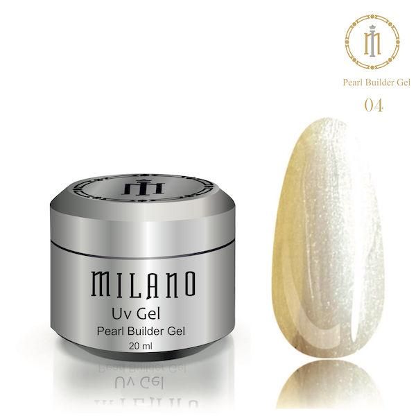 Гель для нарощування Pearl Builder Gel Milano 20ml № 04 перламутровий гель для манікюру PBG-20-04 фото