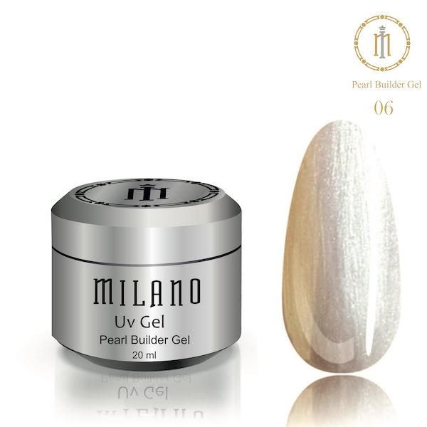 Гель для нарощування Pearl Builder Gel Milano 20ml № 06 перламутровий гель для манікюру PBG-20-06 фото