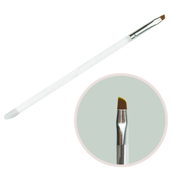 Пензель для гелю скошена (дерев'яна ручка) №4 (пензлики для малювання, пензлики для моделювання, манікюрні YKDS-01 фото