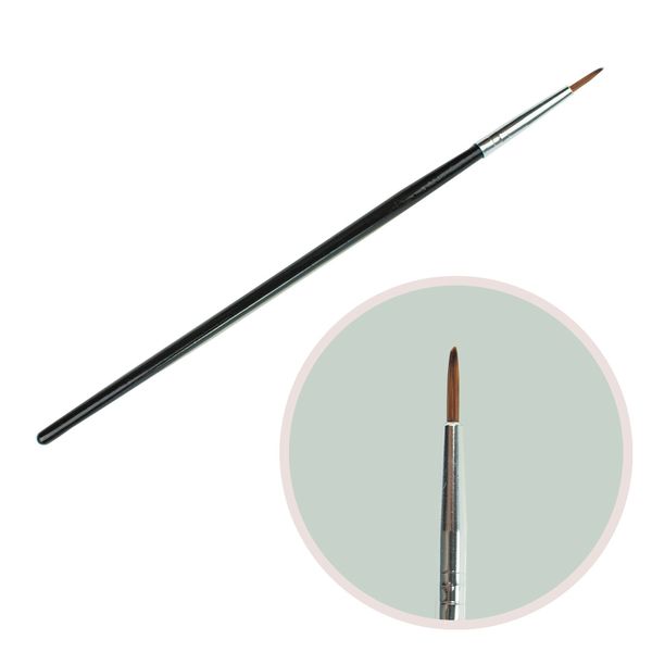 Пензель для малювання чорна ручка пластик1# (пензли для малювання, пензлики для моделювання, манікюрні) YAM-01 фото
