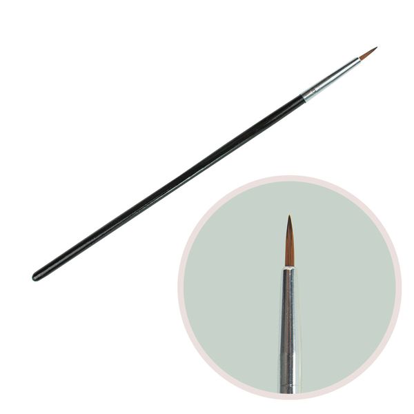 Кисть для малювання чорна ручка пластик 00# (пензлики для малювання, пензлики для моделювання, манікюрні) YAM-00 фото